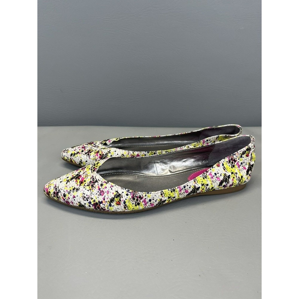 Audrey Brooke CiCi Splatter Paint Pointed Toe Flats Size 8.5 Medium